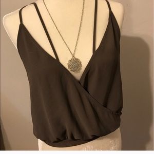 Surplice Forrest Green Crop Top